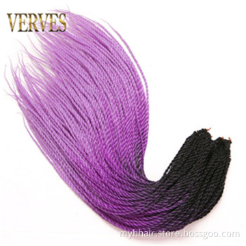 Black White Ombre Senegalese Twist Crochet Braids 24 Inch 30 Roots/Pack Synthetic Hair for Women Hair Extensions